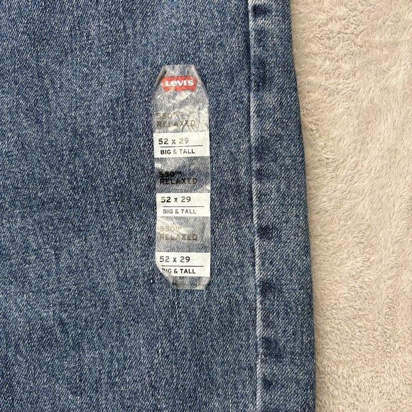Levis 550 Mens Jeans 52x29 Relaxed Fit Tapered Leg Medium Wash Denim NWT - Picture 3 of 10